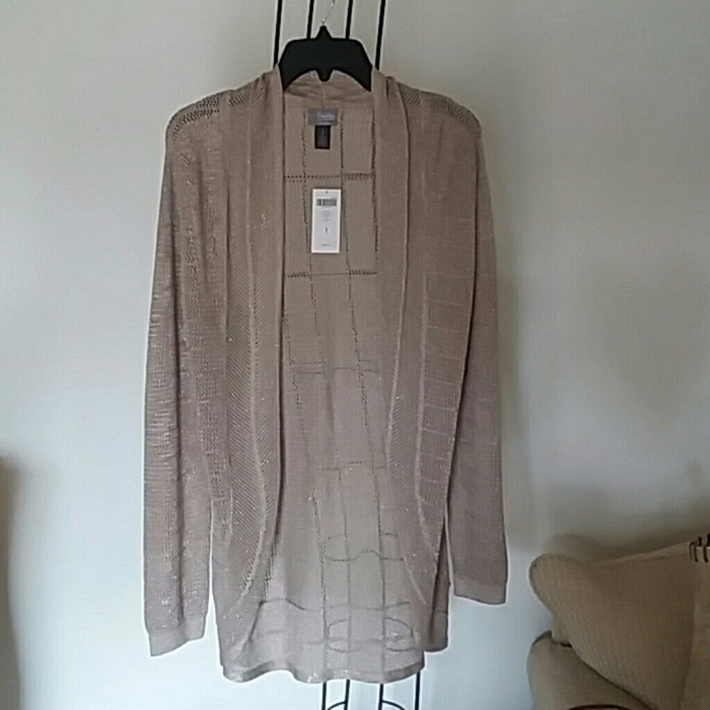 Chicos NWT Long Sleeve Beige Cardigan Size 8-10